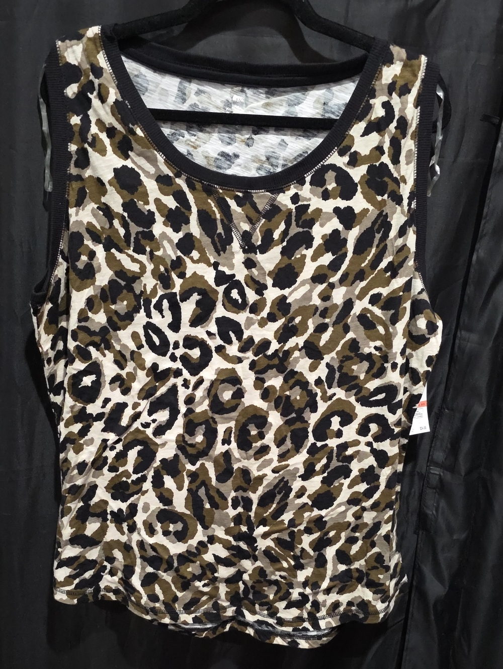 Jones New York Olive and Black Leopard Print Tank